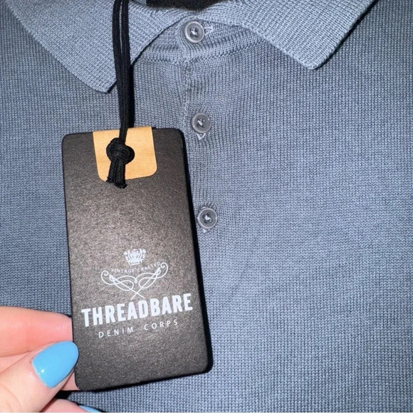 Men’s Threadbare Brand  NWT Casual Blue Cotton Plus Size Polo Shirt Size XXL NEW - Picture 8 of 15